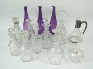 Appraisal: Eleven th century and later cut glass decanters and stoppers