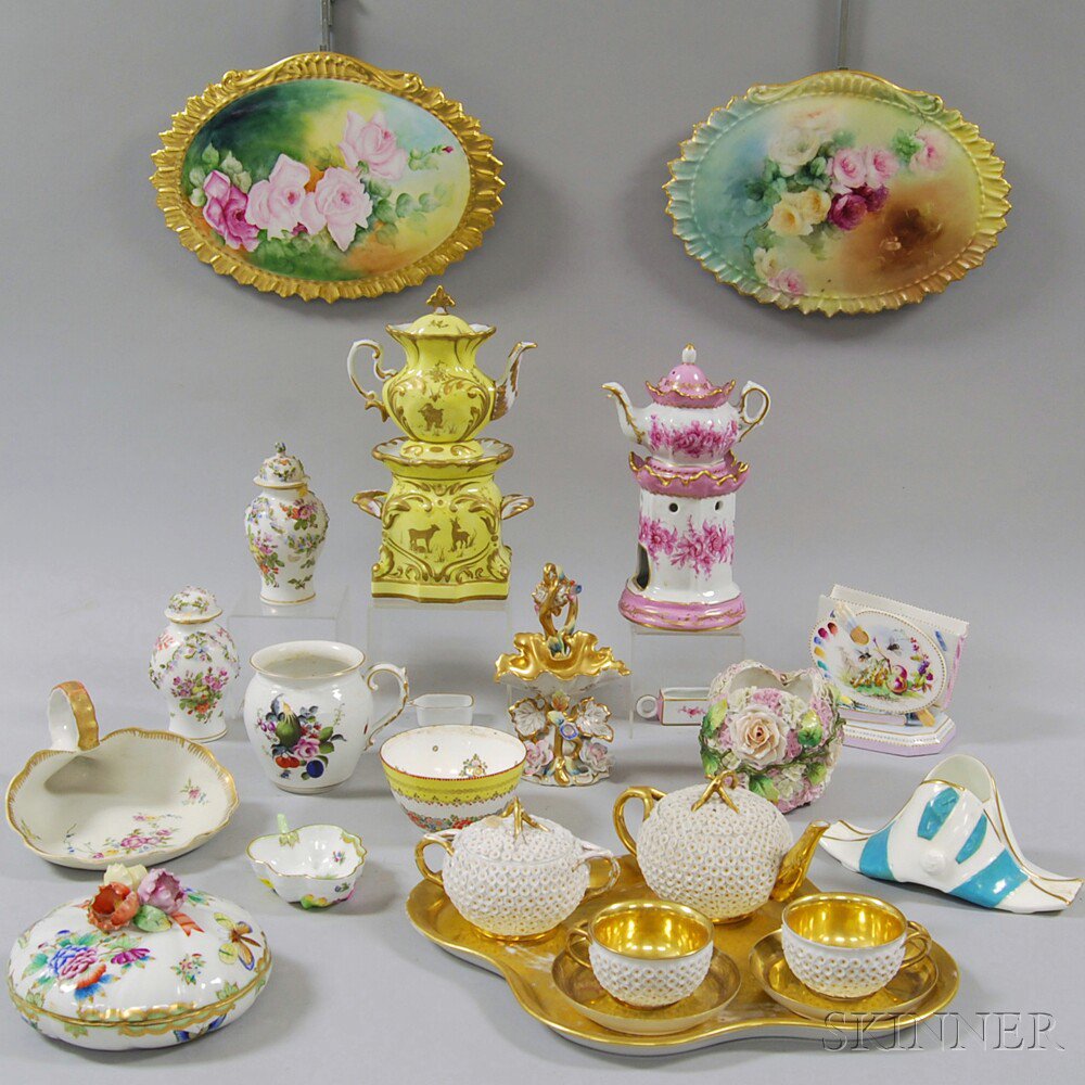 Appraisal: Approximately Twenty-three Continental Porcelain Items including a tea set with