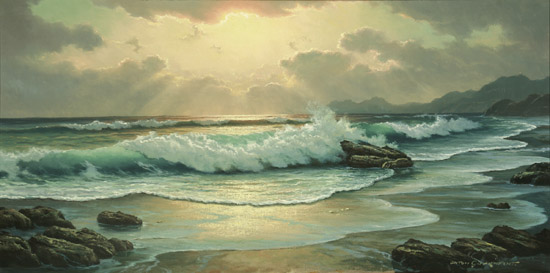 Appraisal: Anton Gutknecht German American - Pacific Coast at Sunset Signed