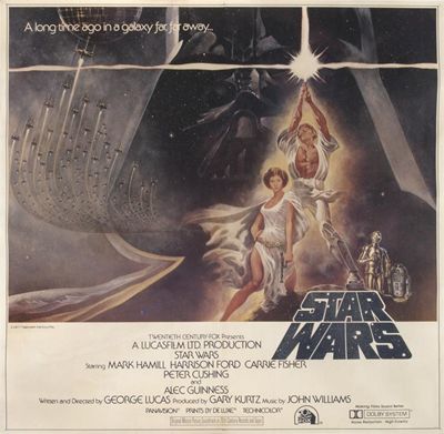 Appraisal: Star Wars' a large seven sheet film poster mounted on