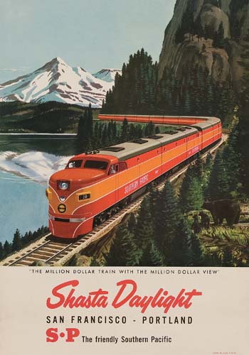 Appraisal: FRED LUDEKENS SHASTA DAYLIGHT SOUTHERN PACIFIC x inches x cm