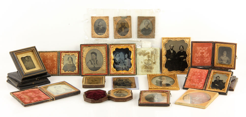 Appraisal: - Early Photographs Lot of twenty early photographs mostly tintypes