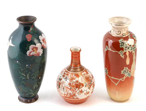 Appraisal: A group of three Japanese decorative items height of tallest