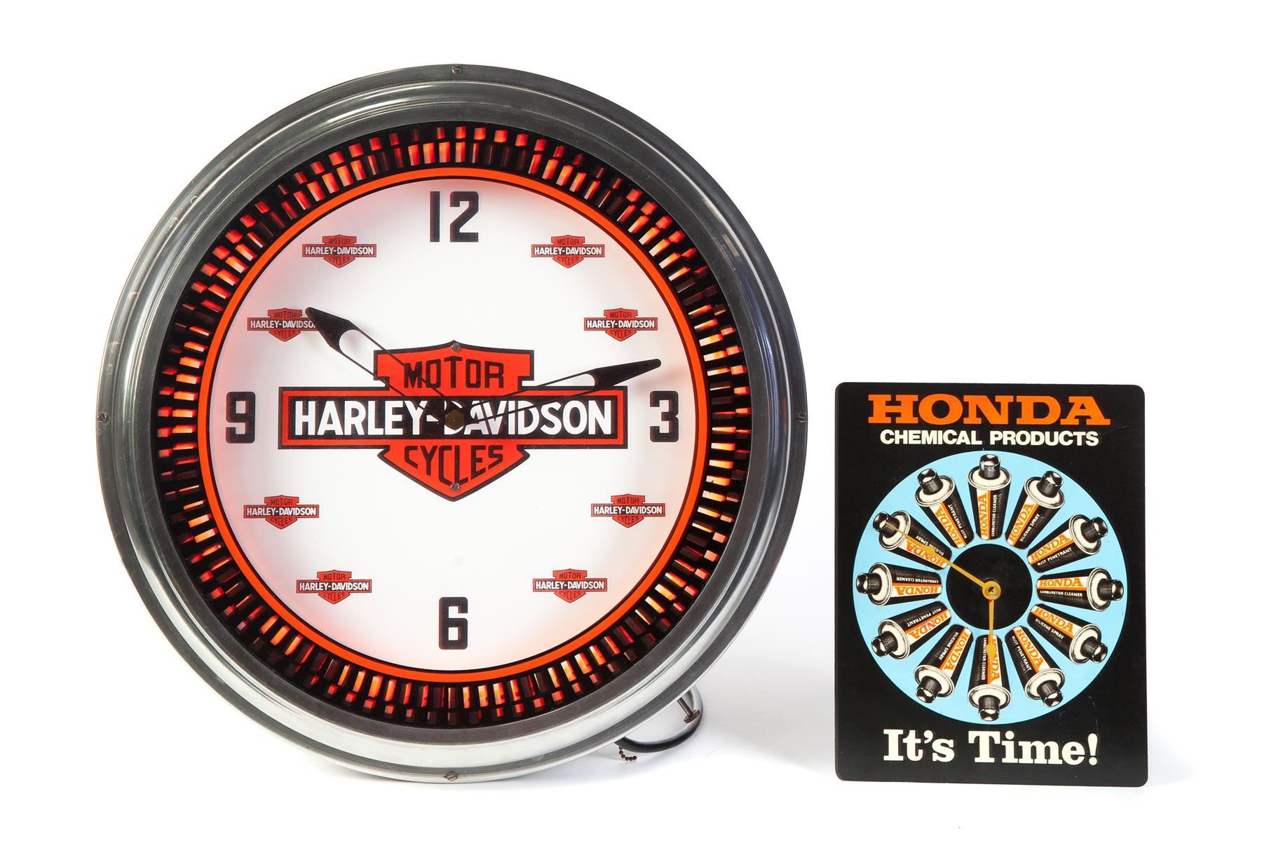 Appraisal: TWO CONTEMPORARY CLOCKS American late th- st century One Harley