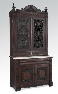 Appraisal: Victorian mahogany secretary desk h Victorian mahogany secretary desk having