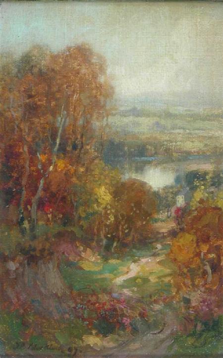 Appraisal: THOMAS BROMLEY BLACKLOCK SCOTTISH - AUTUMNAL LANDSCAPE Signed and dated