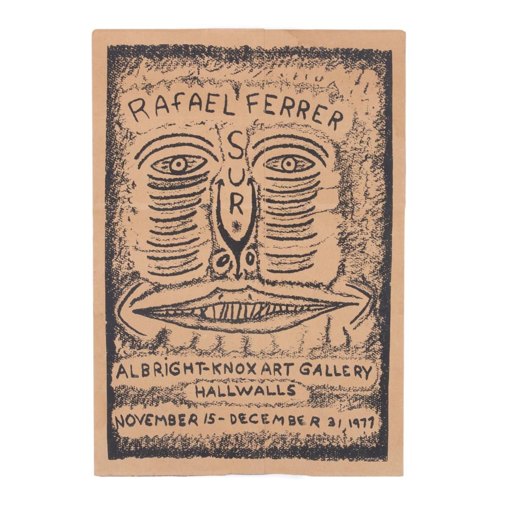 Appraisal: RAFAEL FERRER PUERTO RICO HALLWALLS BLOCK PRINT ON PAPER BAG