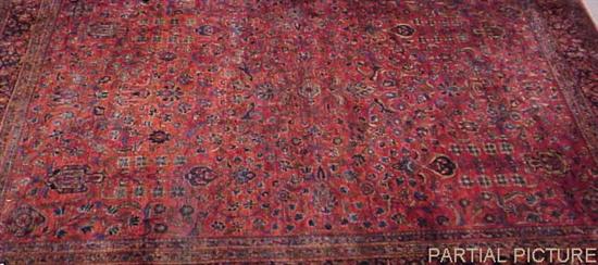 Appraisal: Antique Persian Sarouk rug red ground with overall floral decoration