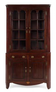 Appraisal: A Federal Mahogany Corner Cabinet circa in two parts the