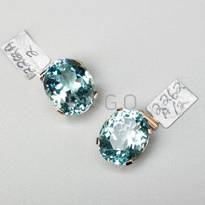 Appraisal: PAIR OF FACETED OVAL CUT AQUAMARINES cts and cts by