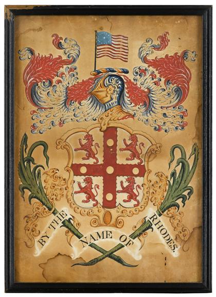 Appraisal: John Coles Boston late th early th century coat-of-arms by