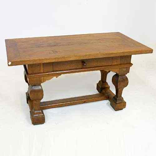 Appraisal: A Scandinavian Baroque Style Oak Table circa having a rectangular