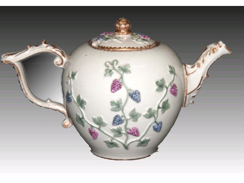 Appraisal: Early Meissen porcelain bullet shape teapot and cover decorated in