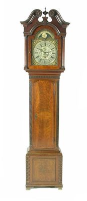 Appraisal: An day mahogany longcase clock with moon phase and tidal