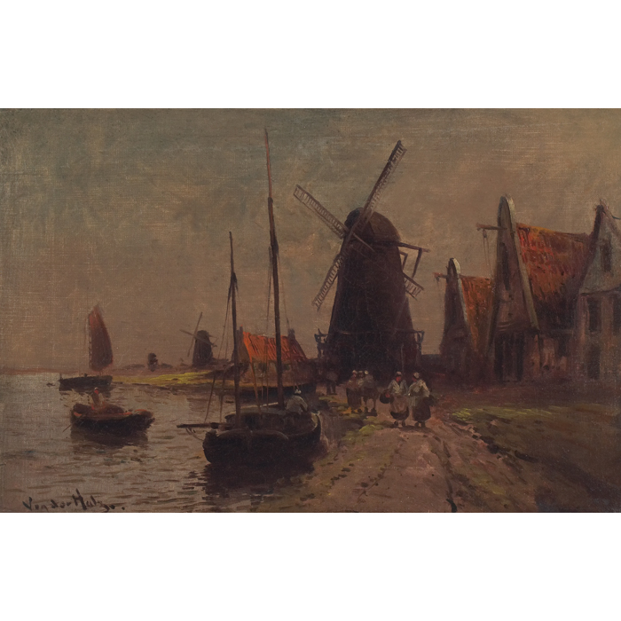 Appraisal: Artist Unknown Dutch th century ''Harbor Scene '' c oil