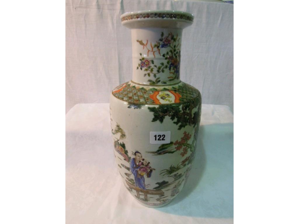 Appraisal: A th century oriental vase with all over painted polychrome