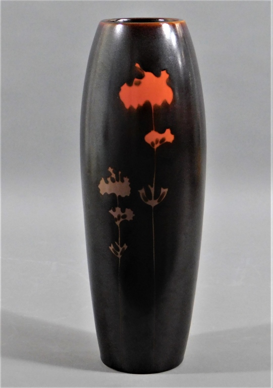 Appraisal: GERMAN MCM MODERNIST POTTERY BLEEDING HEART VASE Germany Circa Subtly