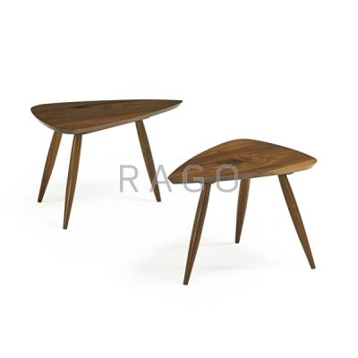 Appraisal: PHIL POWELL Two small triangular side tables Condition Report