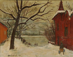 Appraisal: Arato Istvan Budapest - winter scene depicting the Dunakanyar Telen