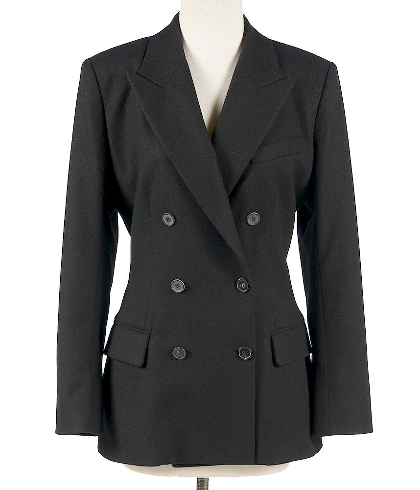 Appraisal: Hermes Black Classic Pure Wool Blazer Size Hermes Black Wool