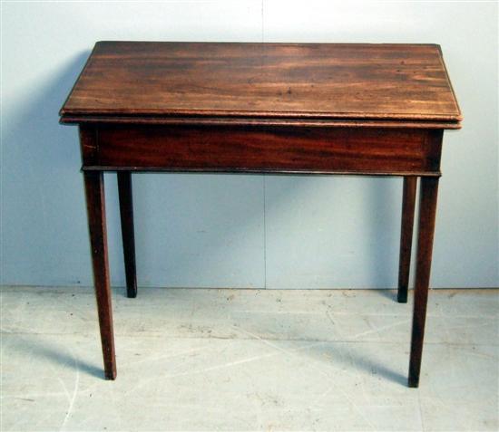 Appraisal: th century mahogany folding tea table with a single drawer