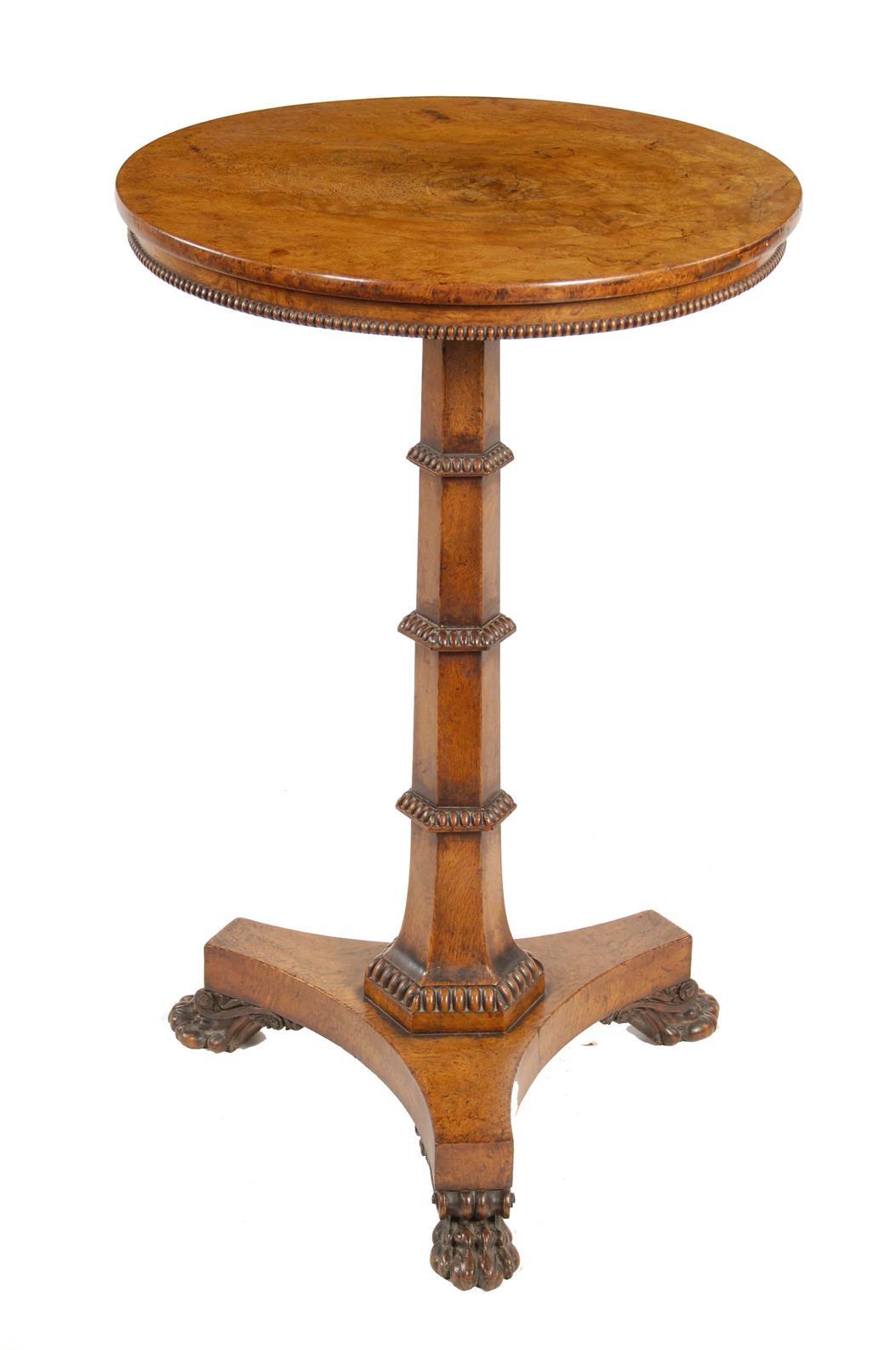 Appraisal: A George IV burr oak occasional table