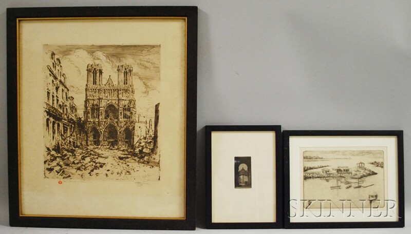 Appraisal: Three Prints Tavik Frantisek Simon Czechoslovakian - The Cathedral at