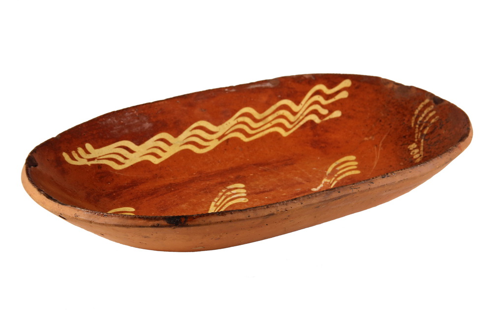 Appraisal: REDWARE TRAY - Early th c Pennsylvania Large Loaf Tray