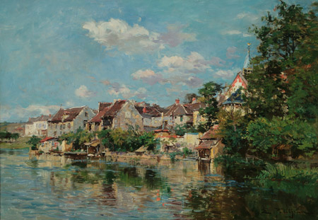 Appraisal: Edmond-Marie Petitjean French - Vue d'un Village au Bord de