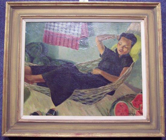 Appraisal: Vera SouthbyChinese Melon Seller Asleep in a Hammocksignedoil on canvas