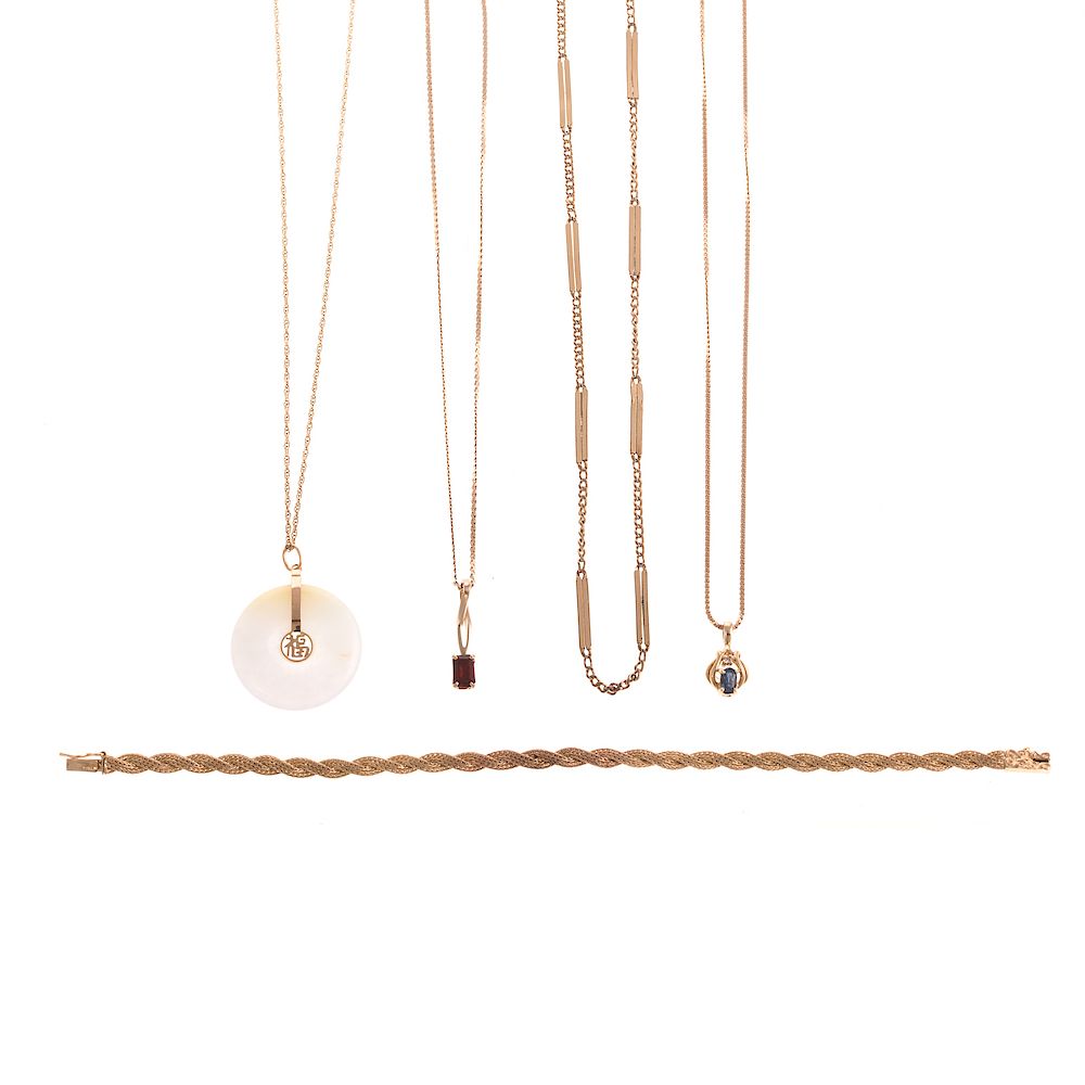 Appraisal: A Selection of Ladies Jewelry Featuring Necklaces K yellow gold