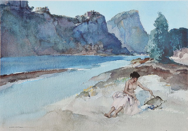 Appraisal: After William Russell Flint British - Woman by a river