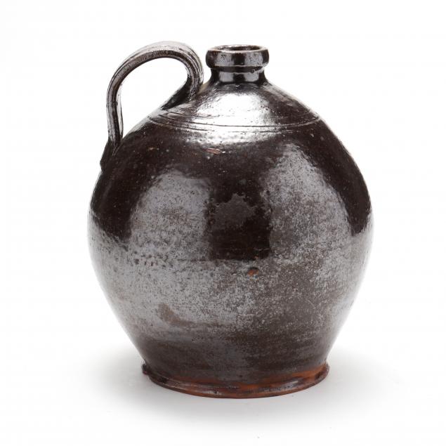 Appraisal: ALBANY SLIP GLAZED OVOID JUG WESTERN NC Early to mid-