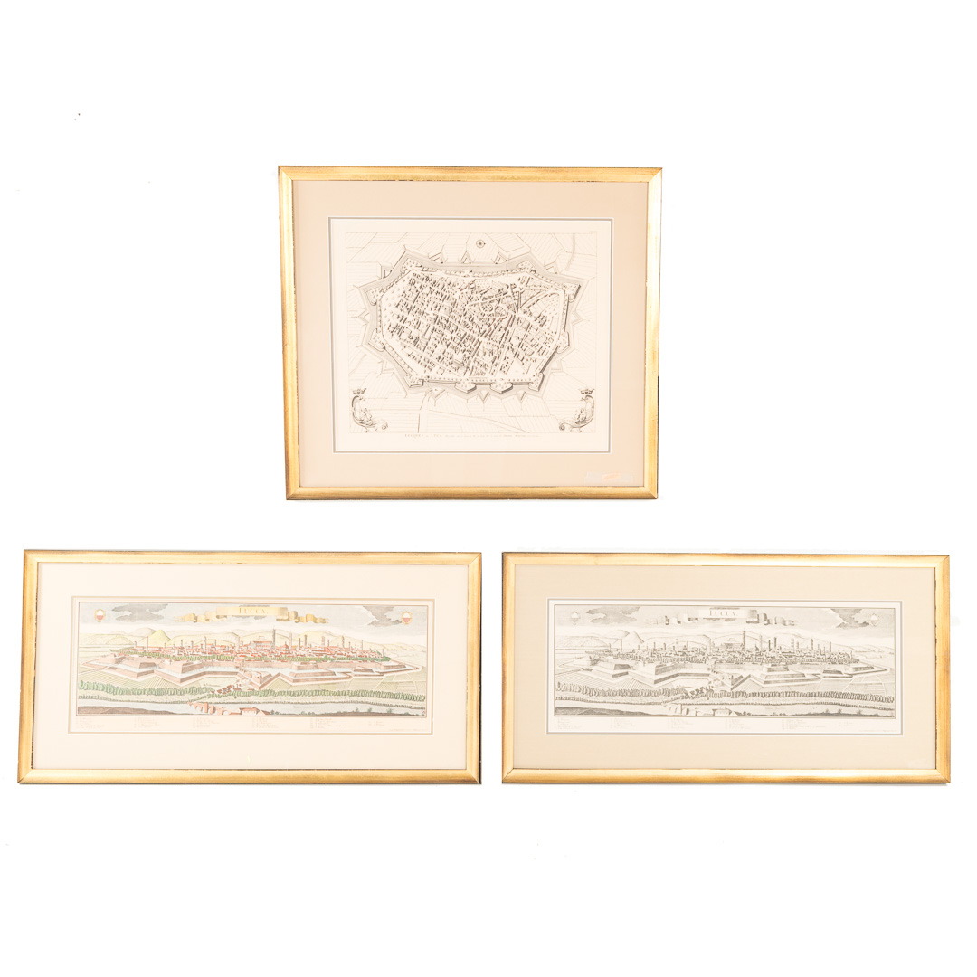 Appraisal: Three framed engravings of Lucca Italy x in and x