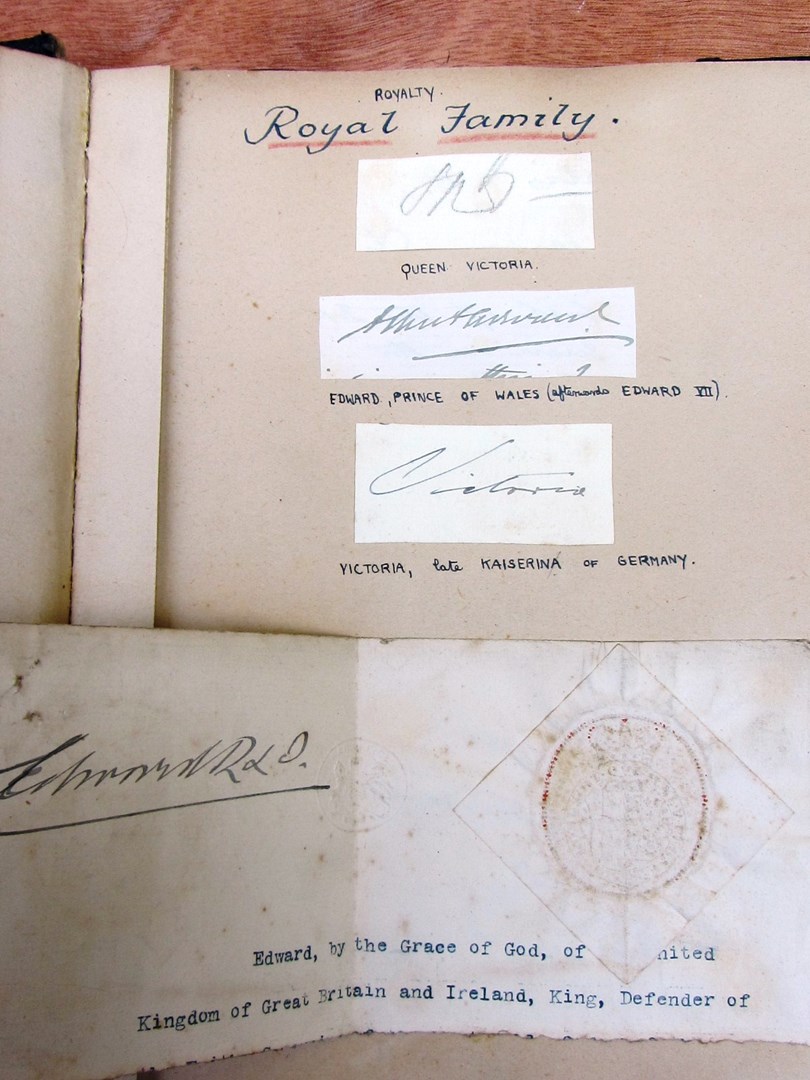 Appraisal: AUTOGRAPHS - a miscellany of signatures in an old album