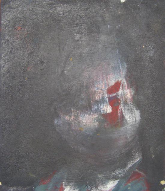 Appraisal: Francis Bacon sketch portrait head on a dark ground oil