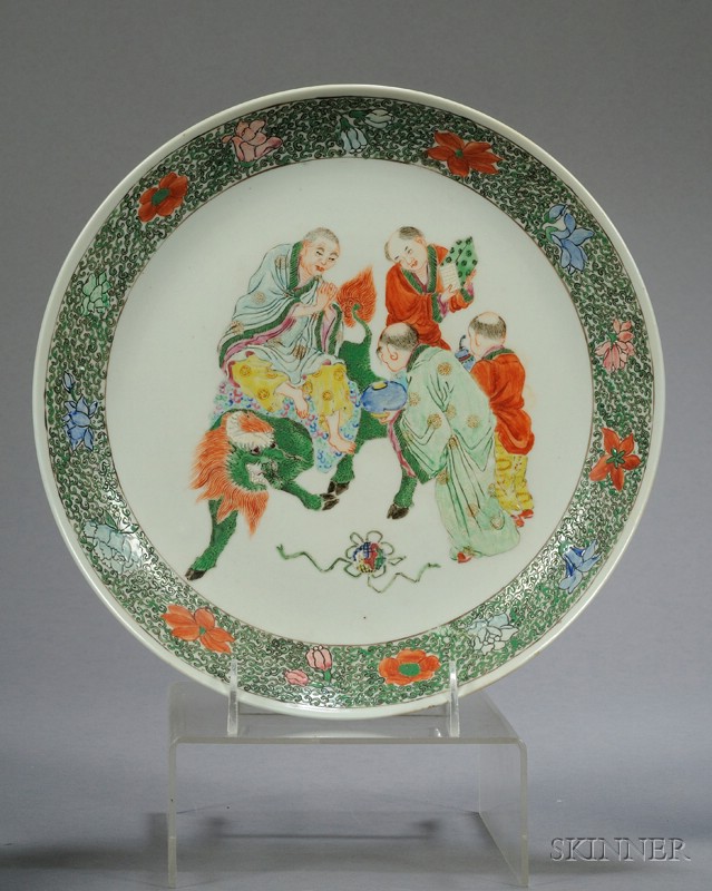 Appraisal: Famille Verte Plate China trh century scene of Buddhist monks