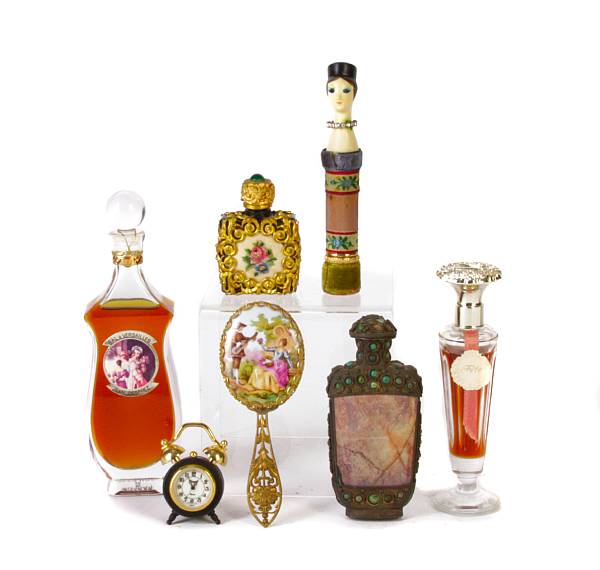 Appraisal: A collection of assorted miniature perfume bottles to include examples