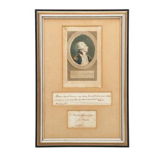 Appraisal: MARQUIS DE LAFAYETTE AUTOGRAPH Letter matted and framed with a