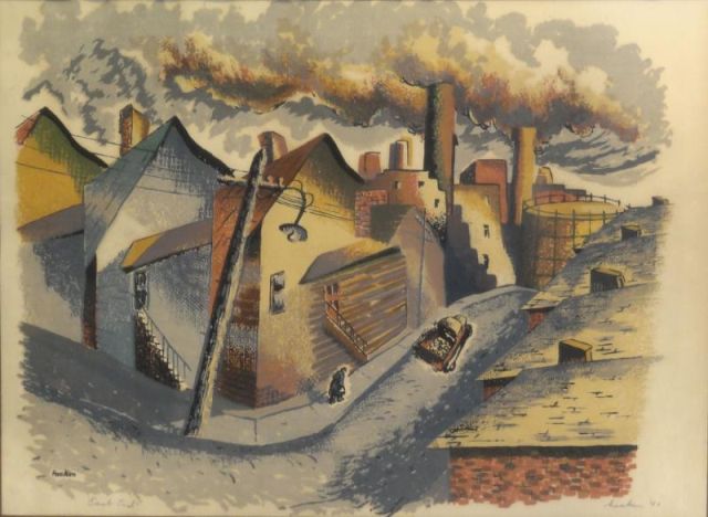 Appraisal: HICKEN Philip Burnham Color Screenprint East End Pencil signed and