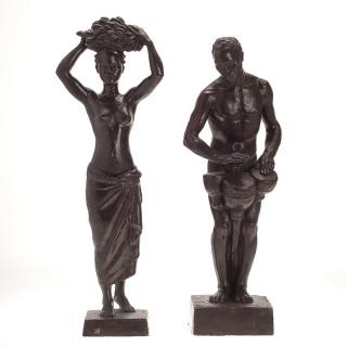 Appraisal: Jean-Marie Camus pair sculptures Jean-Marie Camus French - male and