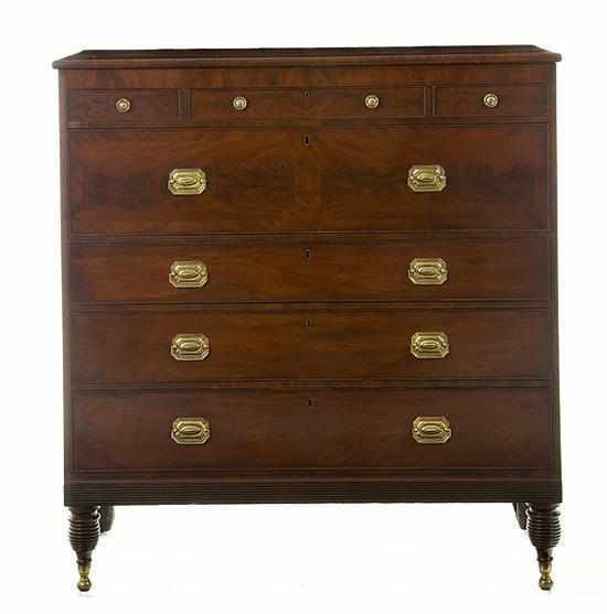 Appraisal: New York Neoclassical mahogany chest of drawers school of Michael