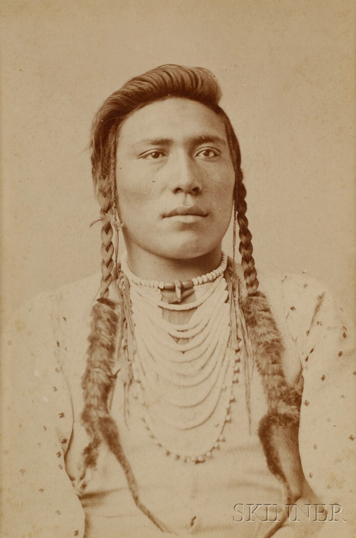 Appraisal: Cabinet Card of Medicine Man by Goff a warrior wearing