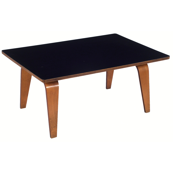 Appraisal: Eames OTW coffee table black plastic surface