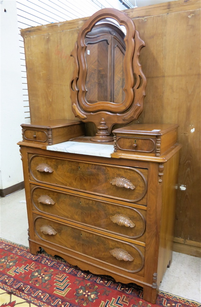 Appraisal: VICTORIAN WALNUT AND BURL WALNUT CHEST American th century the