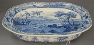 Appraisal: Spode blue and white Staffordshire warming platter marked on bottom