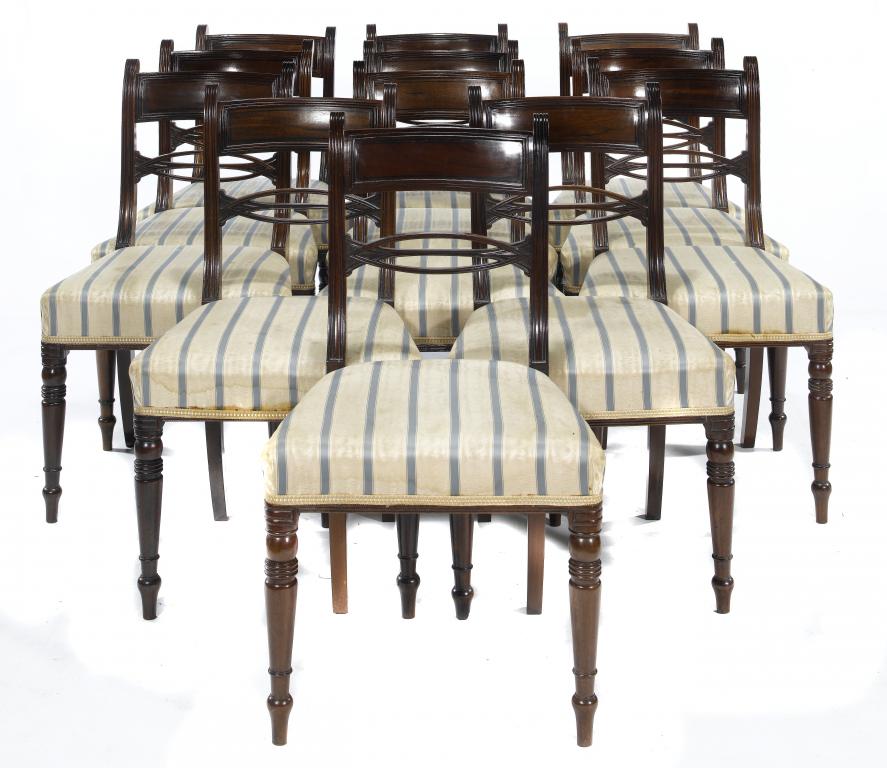 Appraisal: A SET OF TWELVE GEORGE IV MAHOGANY DINING CHAIRS with