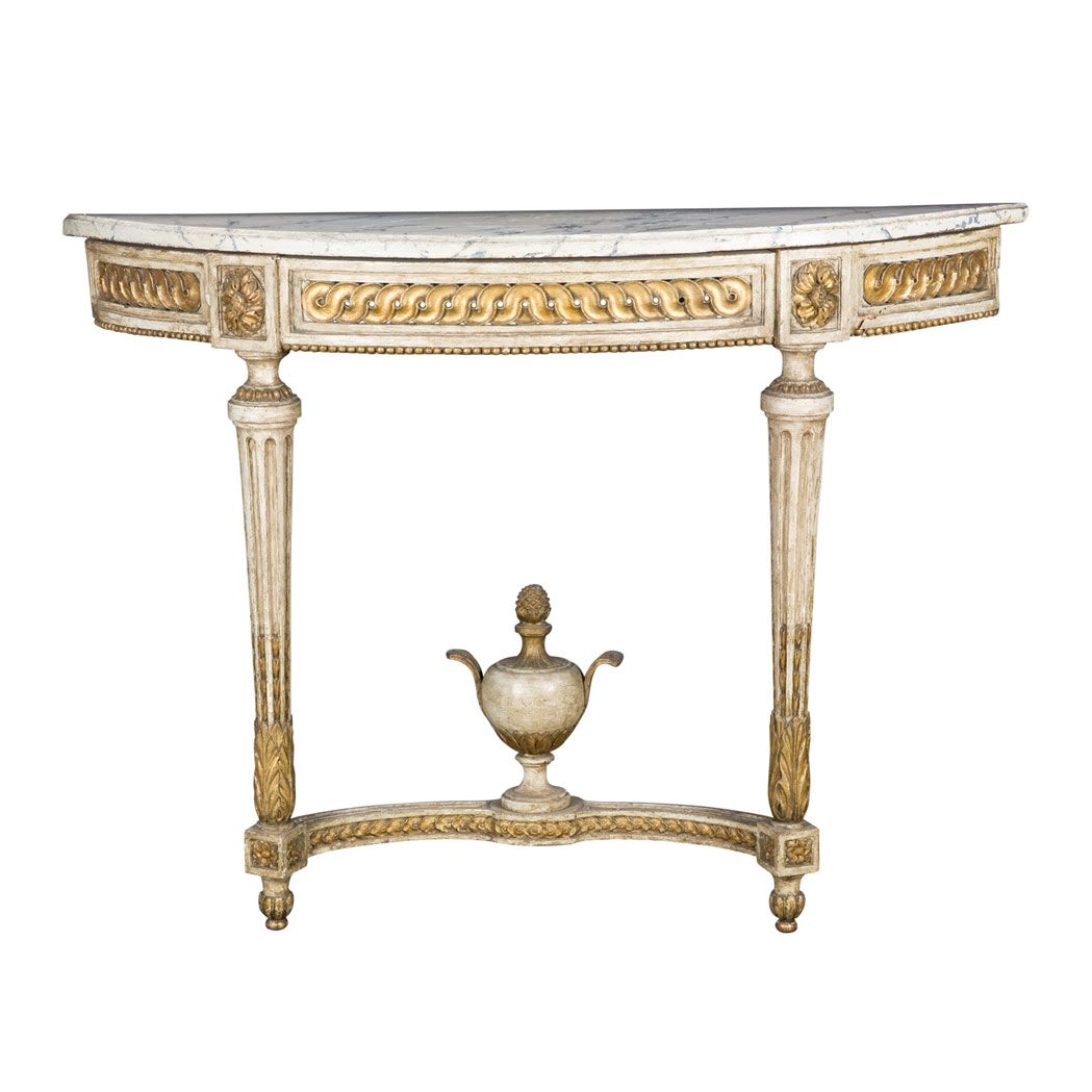 Appraisal: Louis XVI Style Painted Console Height inches width inches depth