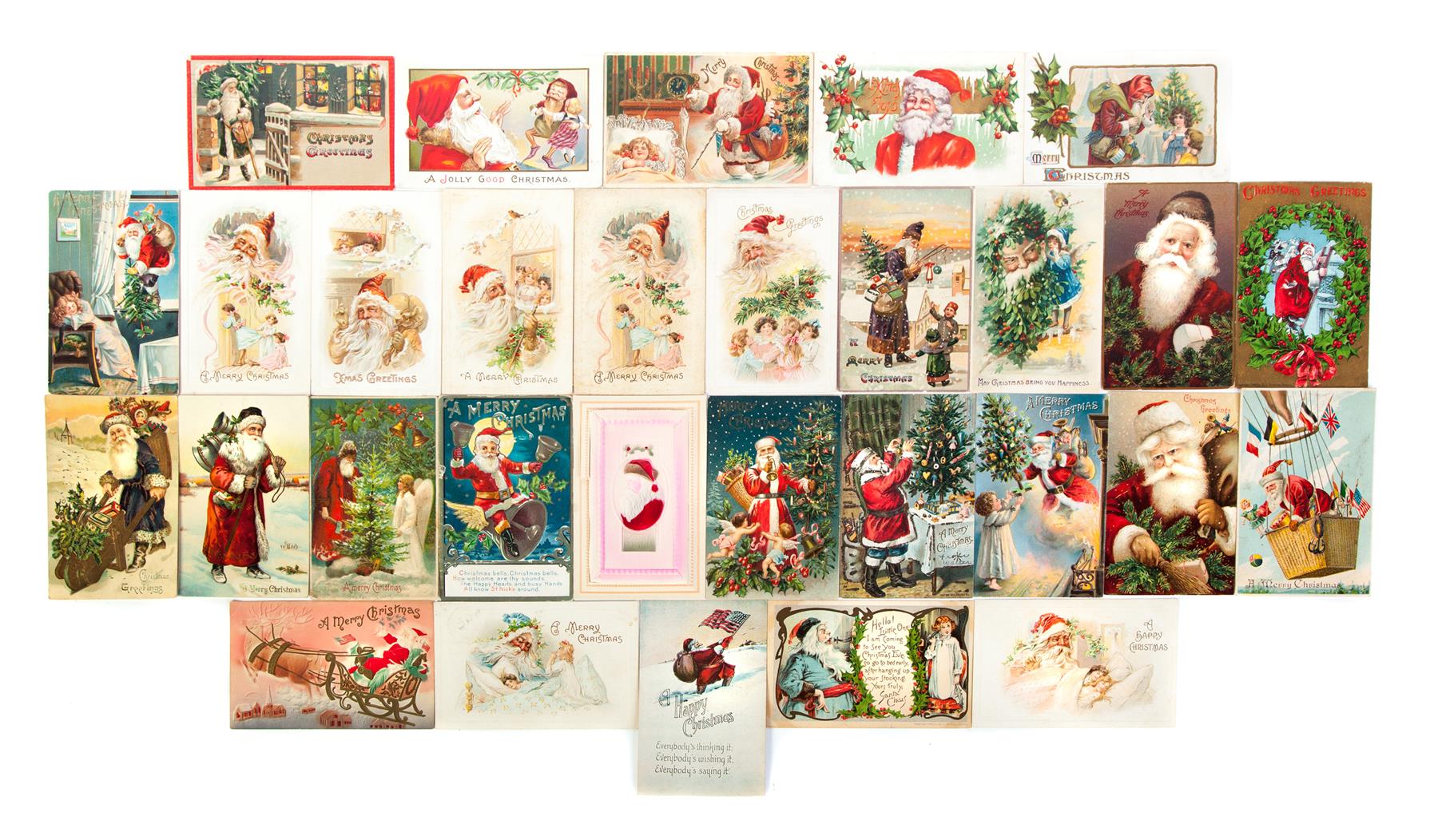 Appraisal: THIRTY CHRISTMAS POSTCARDS American and German late th-early th century