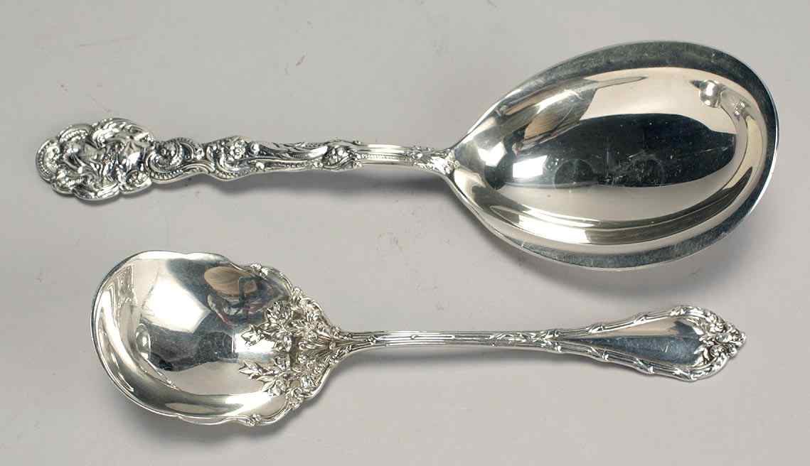 Appraisal: GORHAM STERLING SILVER BERRY SPOONIn the Versailles'' pattern Length ''